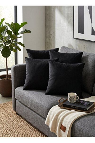 4'lü Set Siyah VIP Kalite Kırlent İçi Yastık - %100 Dolgun Kırpıntı Süngerli İç Dolgu (40x40 cm)