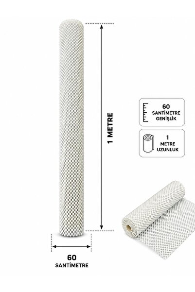 Nurteks Kaydırmaz Örtü 60x100 cm Beyaz Dolap İçi Çekmece Raf Koruyucu Kaymaz ...