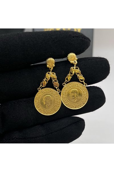 paksoy kuyumculuk Sallantılı Altın Küpe 22 Ayar 5.62gr Kadın Hediye - K01215