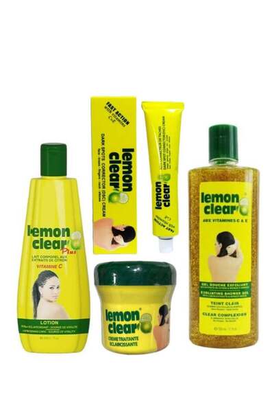 Lemon Clear Clearing Beauty Set: Lotion, Cream, Tube Cream and Shower Gel 500...