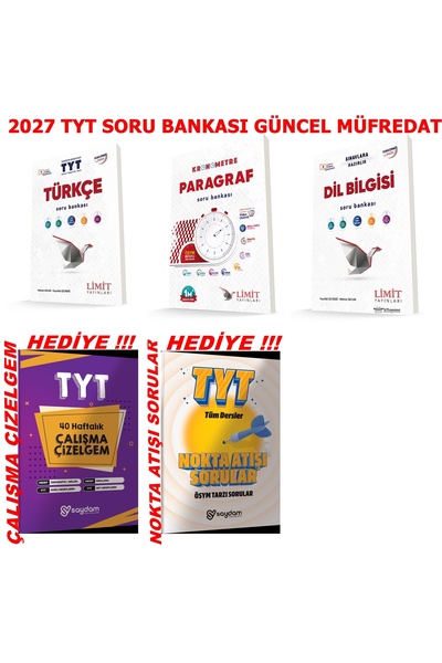 Limit Yayınları 2027 TYT TÜRKÇE-PARAGRAF-DİLBİLGİSİ SORU BANKASI SET GÜNCEL M...
