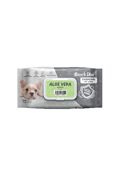 Absolute Pet Absorb Plus Absorb Plus Charcoal Pet Wipes Aloe Vera Scented