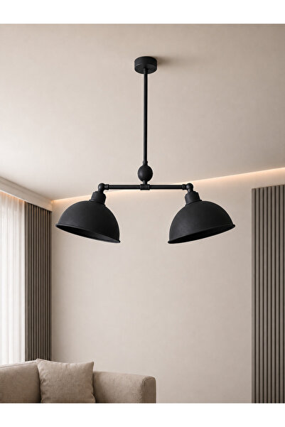 avizade NOVA 2'li Siyah Metal Sarkıt Avize – Hareketli Başlıklı Modern Salon ...