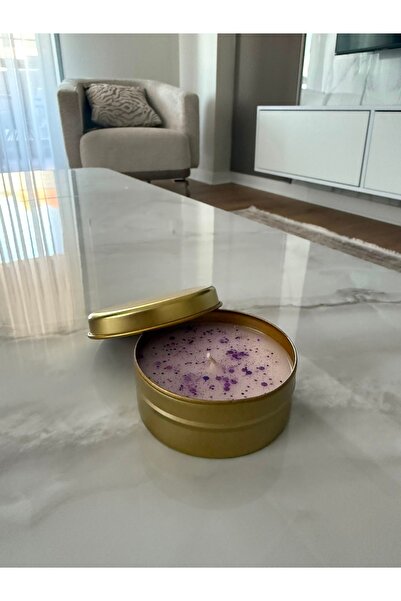 SO Aura El Yapımı Simli Premium Metal Kutu Mum 3X7 cm