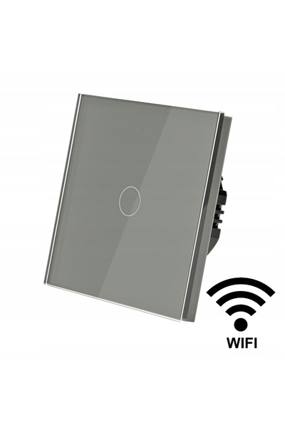 İNDUAL Întrerupător tactil din sticlă Wifi Tuya cu funcție scară, gri