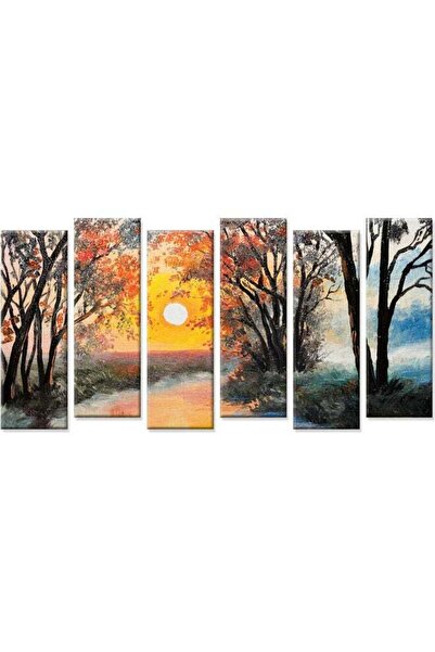 Sasb مجموعة من 6 لوحات جدارية بإطار مخفي متعدد الألوان مقاس 120 × 60 سم