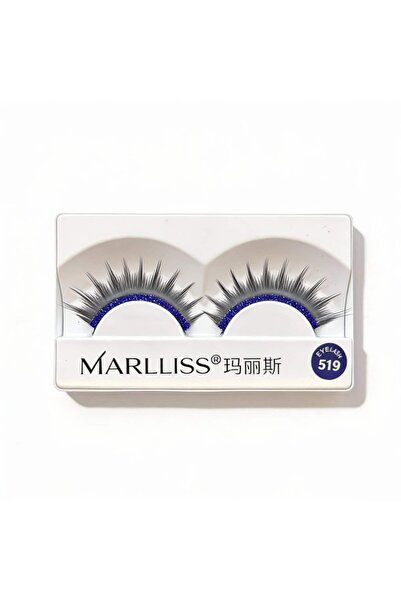 Belora Gene false cu sclipici albastru, efect dramatic, 518