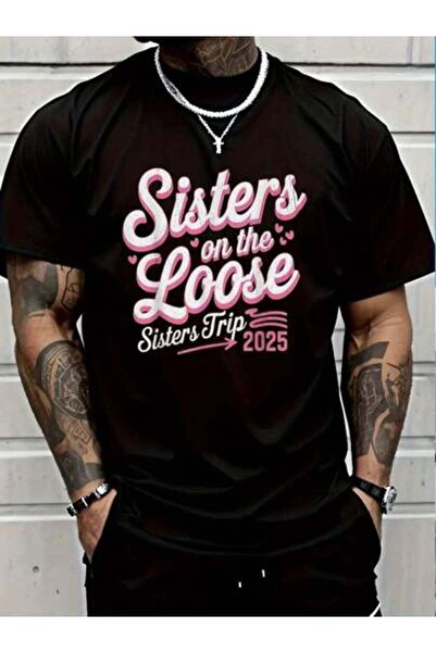 23ERVA 100% Cotton On The Loose Sisters Trip 2025 Vacation Lovers T-Shirt Wom...