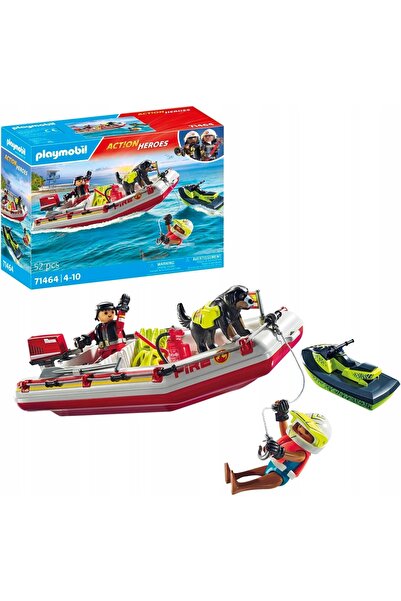 Playmobil 71464 Barcă de pompieri cu scuter