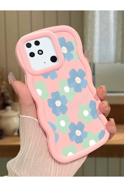 Hontinga Redmi 10C Compatible Case Camera Protector Pink Silicone Couple Phon...