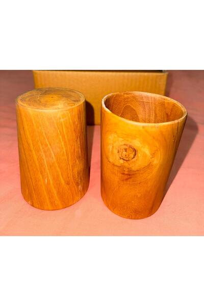 Kanyaka Handcrafted Teak Wood Tumbler- Set of 2