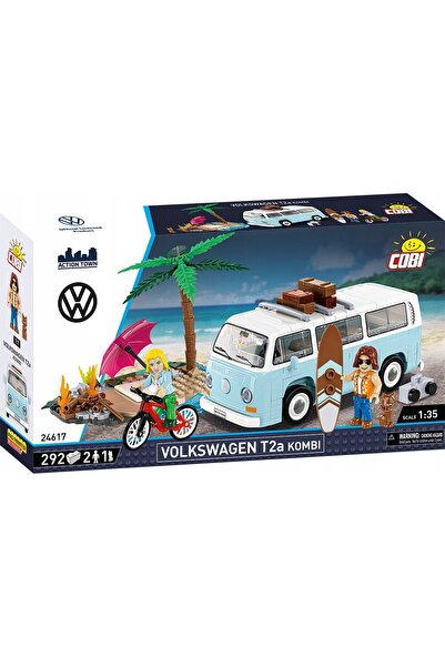 COBI 24617 piese Volkswagen T2A Kombi, surfing, plajă, bicicletă, figurină pi...