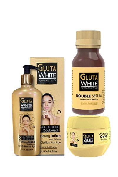 GLUTA WHITE 3-Piece Set – Glutathione & Collagen Whitening Body Lotion 250ml,...