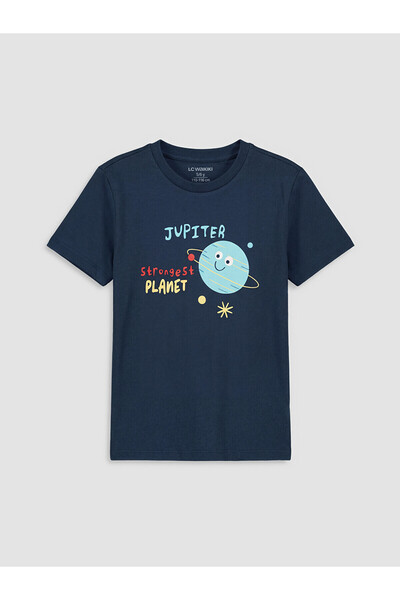 LC Waikiki تي شيرت NEVAVM للأولاد مطبوع عليه Planet With Difference