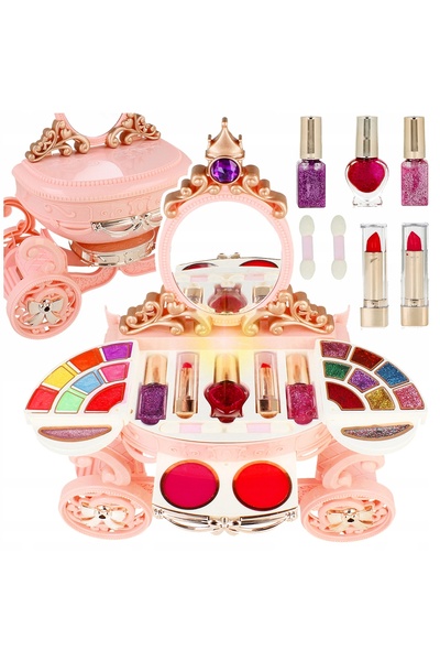 Stator Set cosmetic Kuferek cadou pentru fete de 6, 7, 8, 9, 10 ani, machiaj