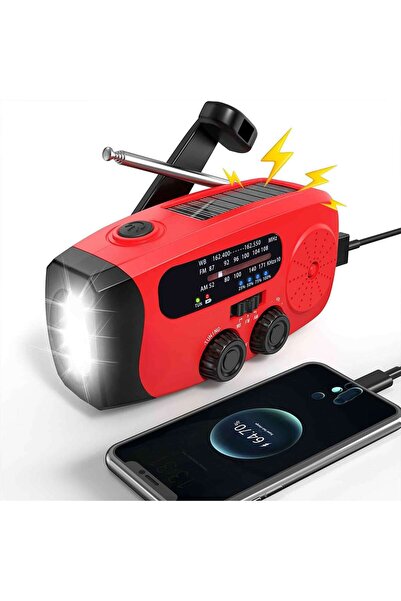 Renew Force Radio portabil alimentat solar KORBKA, alarmă, dinam, lanternă de...