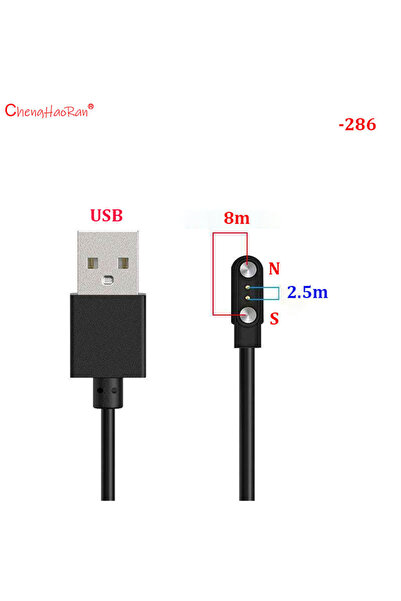 Choice 1PCS USB-2.5mm-8mm 1/2/4PCS Contact Magnetic Charging Cable For 2-pin ...