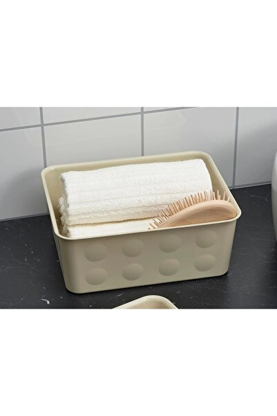 IKEA QUİCK 2 Adet Çekemce İçi Takı Kutusu 20x25x10 Cm Makyaj Malzemesi Düzenleyici Derin Kutu Bej Organizer 0021665