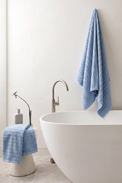 TEOHOMELİNENS Phaselis Bath Towel, Set of 2, 100% Cotton, 70X140 Cm, 670 Gsm