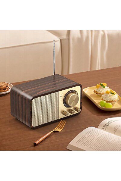 NO BRAND Radio Retro Bluetooth Boxă FM 5W USB TF Aux Baterie