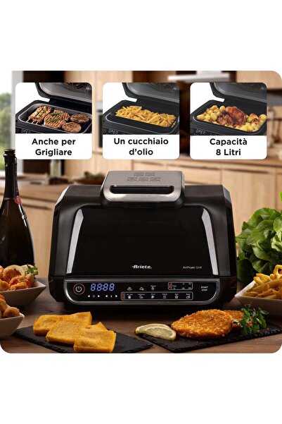 NO BRAND Friteuză cu aer cald Ariete Airfryer & Grill 4635/00 1700W 8L