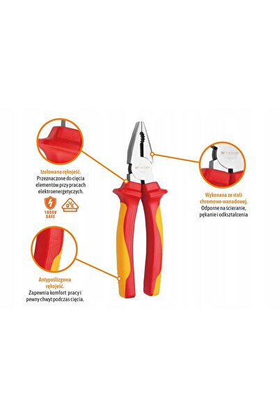 NO BRAND Clește izolat multifuncțional 160mm Oțel CrV VDE 1000V