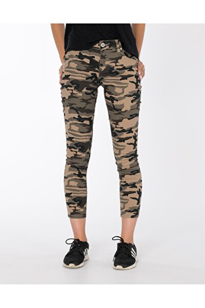 NO BRAND Pantaloni de damă skinny din bumbac, cargo, camuflaj, blugi 16569 S