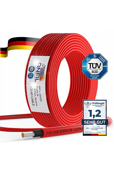 NO BRAND Cablu solar Anfil 30m 4mm² Rezistent la UV, Impermeabil, Certificare...
