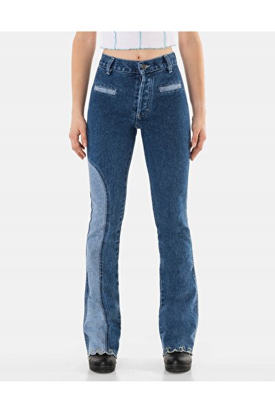NO BRAND 634-2 W28 Pantaloni de damă, blugi evazați, cu picior larg, lejeri
