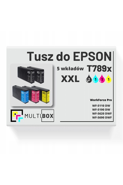NO BRAND 5 cartușe de cerneală noi T789 XXL pentru Epson Workforce Pro Wf-569...