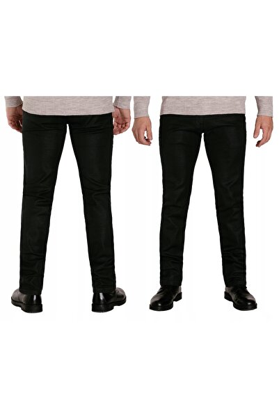 NO BRAND Pantaloni eleganți negri formali pentru bărbați, din bumbac 49C 34/34