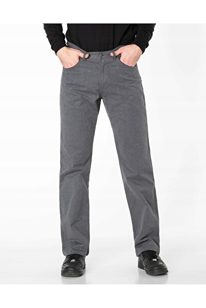 NO BRAND Pantaloni bărbătești eleganți din bumbac, gri vânător, 710/83, 84cm