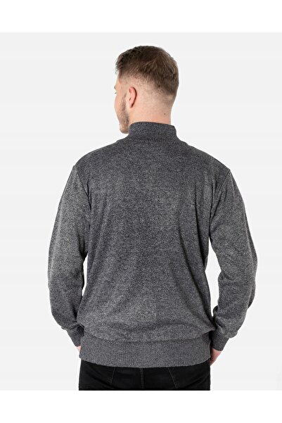 NO BRAND Pulover bărbătesc cu guler tip maletă și fermoar 6304-2 3XL