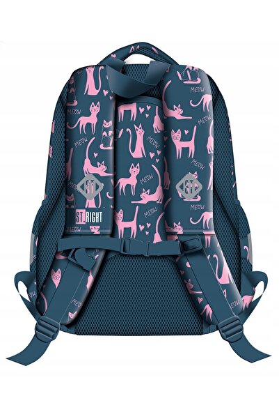 NO BRAND Ghiozdan școlar St.Right Clasa 1 Bp26 Lazy Cats Kot