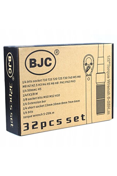 NO BRAND Set cheie dinamometrică Bjc 1/4 " 5-25 Nm + Chei tubulare, Carcasă c...