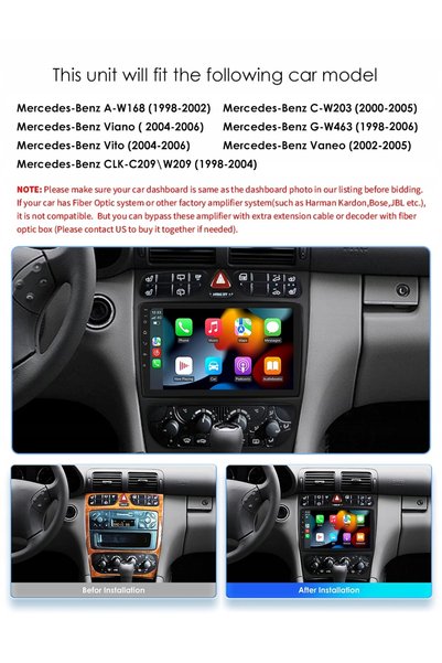 NO BRAND Radio Android Benz A W168 C W203 G W463 Vaneo Vito Viano CLK Clasa C209