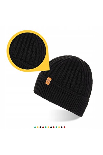 NO BRAND Căciulă de iarnă pentru bărbați, neagră, Brodrene, clasică, tip bean...
