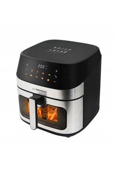NO BRAND Airfryer 8L 1600W Capacitate Negru Puternic 8 Moduri