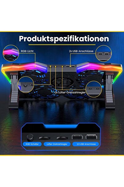 NO BRAND SUPORT DE RĂCIRE LAPTOP K25 PRO CU 4 VENTILATOARE 1100 RPM
