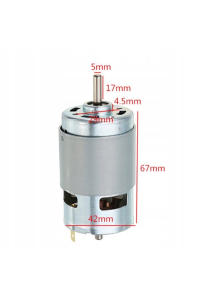 NO BRAND Motor DC 12-24V - 775 - Ax de 5mm - 20000 RPM - Cu rulment dublu