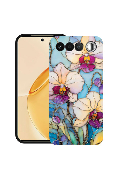 bestcase ®   Калъф Husa TPU Ултра Тънък за Realme 16, Флорален - Витражна орх...