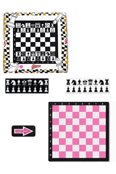 GLANCE Chess Set Pink, Foldable Magnetic Chess, Game for Kids, Adults & Begin...