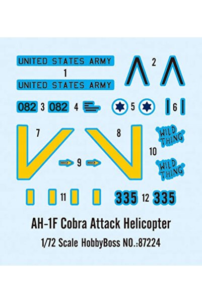 NO BRAND Hobby Boss 87224 1:72 Ah-1F Cobra Elicopter de Atac Kit Model de Asa...
