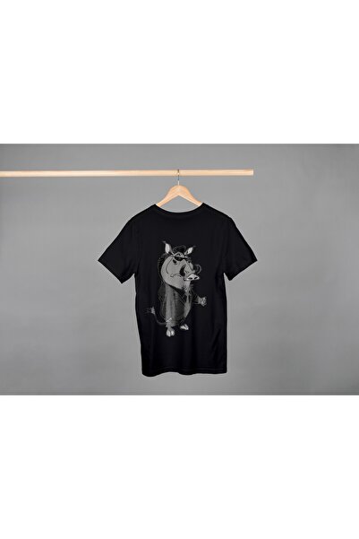 Noname Tricou Unisex Bumbac Premium Casual " Porc la costum " Inscriptie