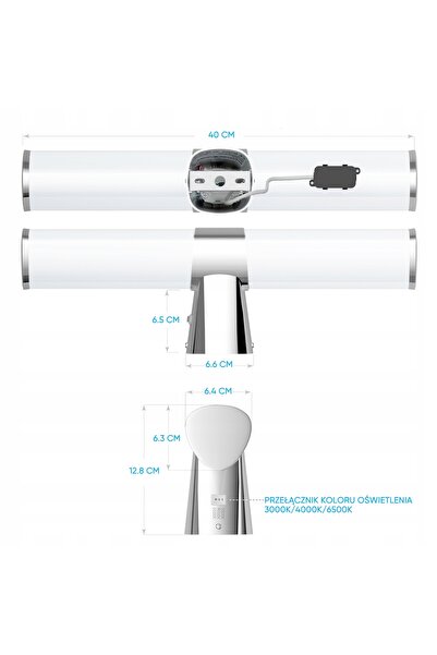 NO BRAND Lampă LED de perete pentru baie, deasupra oglinzii/dulapului, IP44, ...