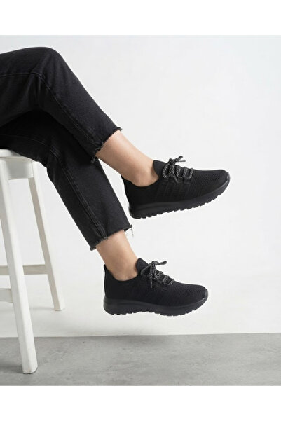 Enes Ayakkabıcılık Women's knit-look high-platform orthopedic everyday walkin...
