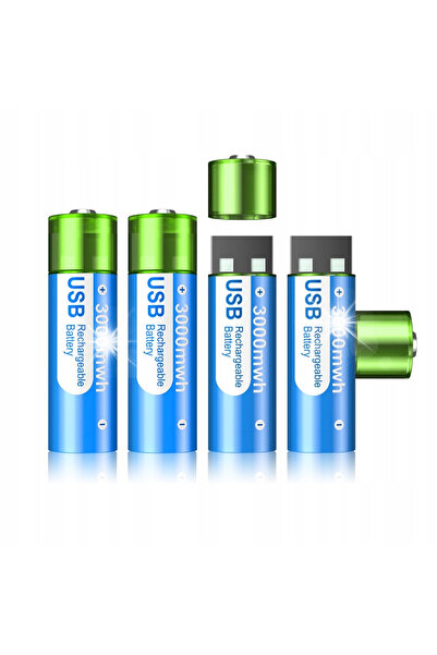 NO BRAND 4 Baterii reîncărcabile Li-Ion AA HR6 R6 de 1.5V, 3000mAh, reîncărca...