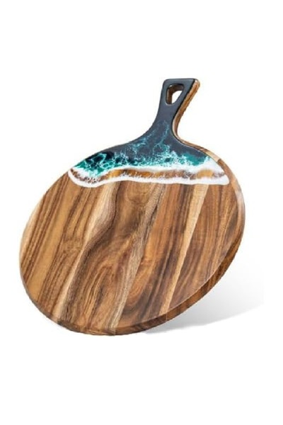 Home Smart Resin Cutting Board | Modern wooden and resin serving board, charc...