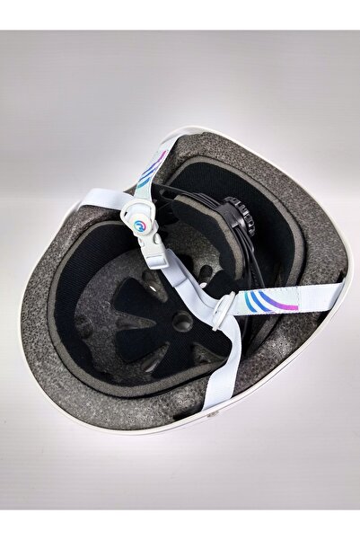 NO BRAND Casca de skateboard Raven Essto Alb/Neo S (52-55cm)