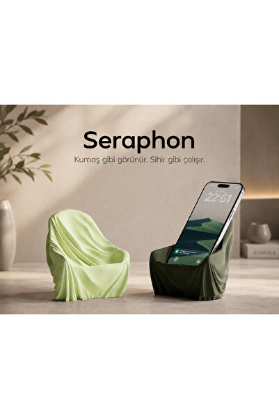 Seraphon Kumaş Görünümlü Koltuk Tasarım Telefon Standı & Masaüstü Telefon Tutucu